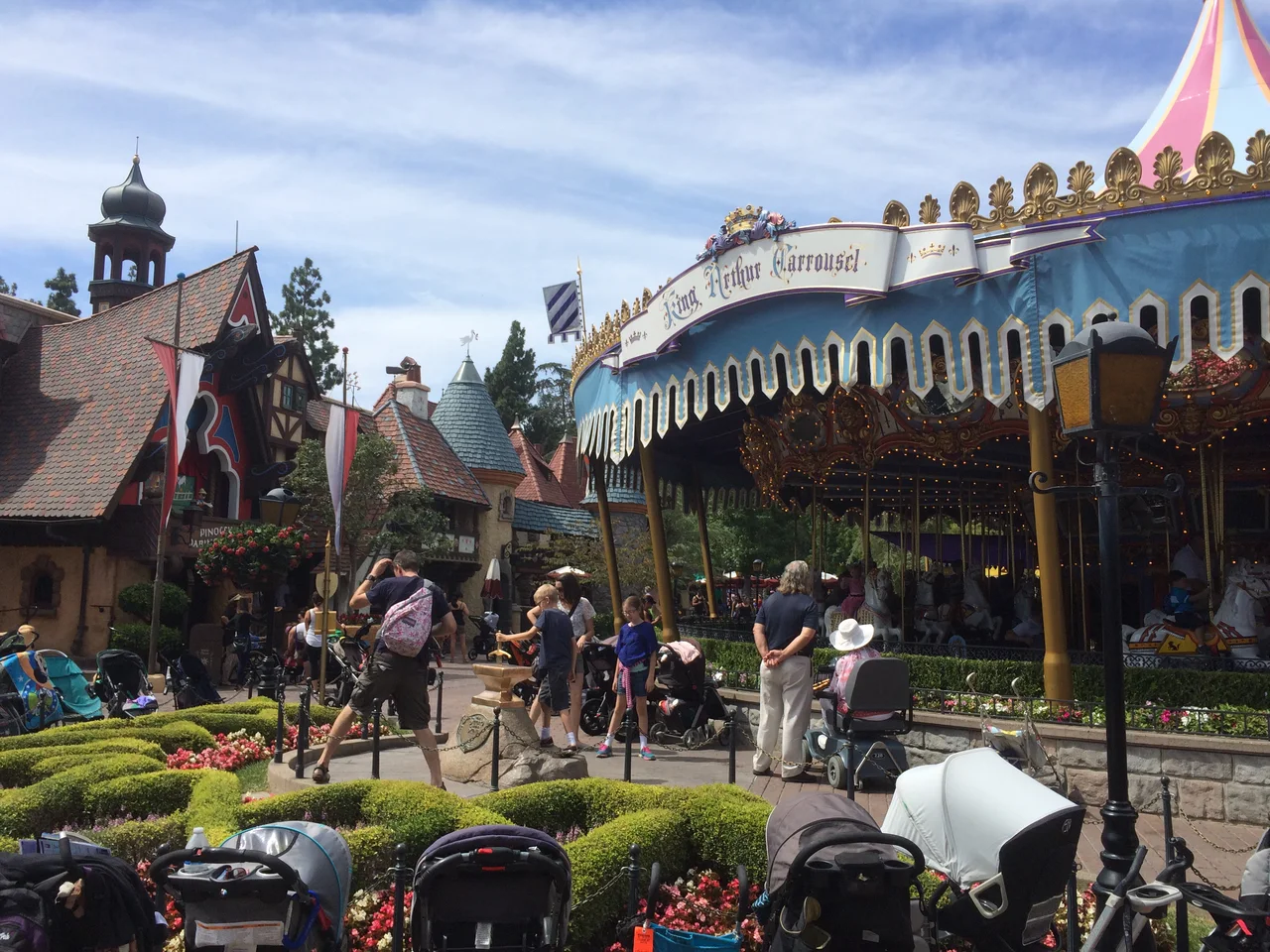 The blue and gold King Arthur Carrousel in Fantasyland